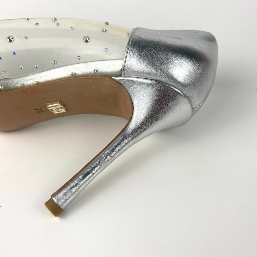 RARE Badgley Mischka Cinderella Pointed Toe Heels Silver and Clear Women's - Picture 10 of 12
